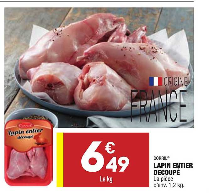 Lapin Entier Découpé Corril