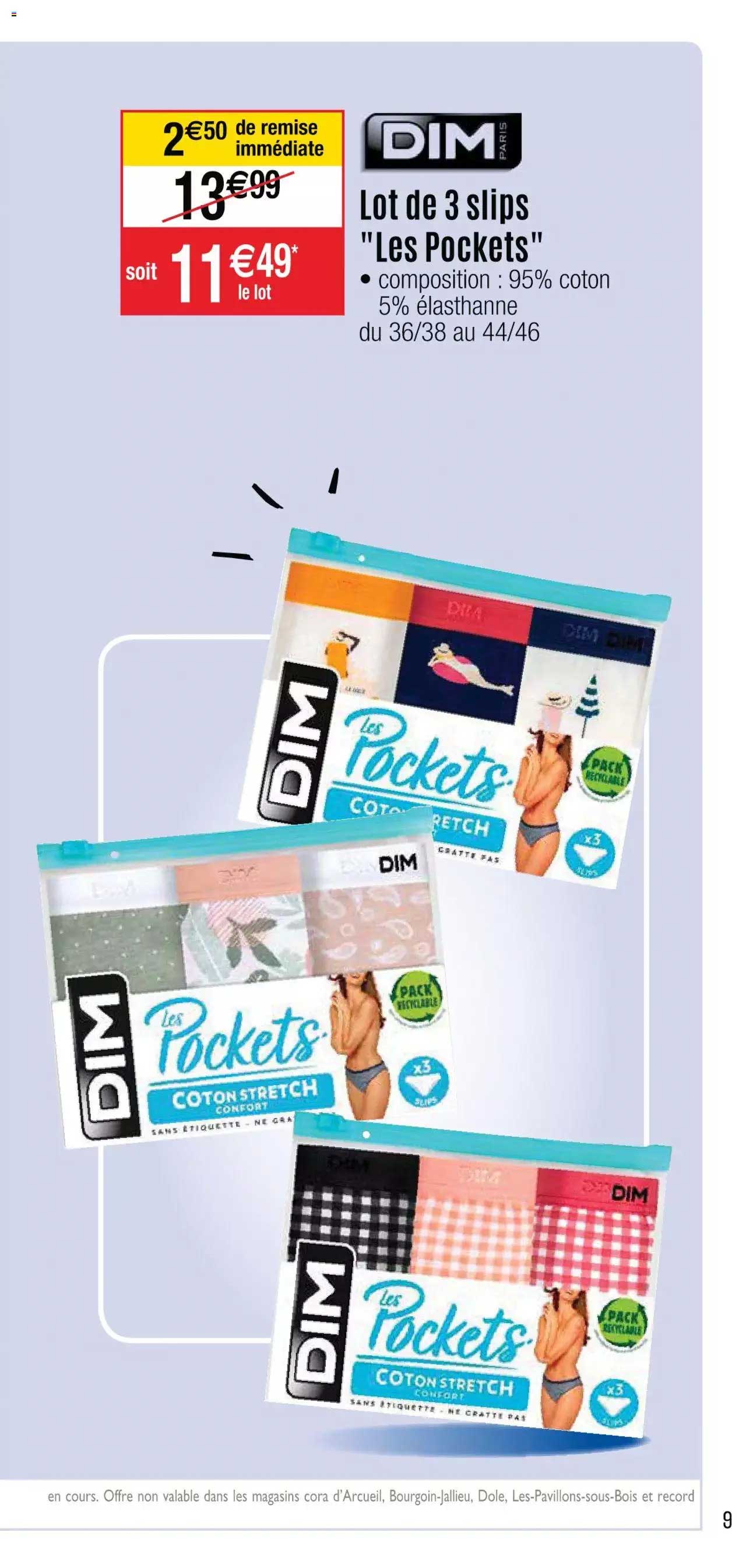 Lot De 3 Slips "les Pockets" Dim