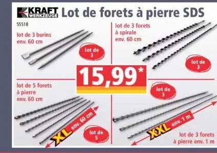 lot de forets à pierre sds kraft werkzuge