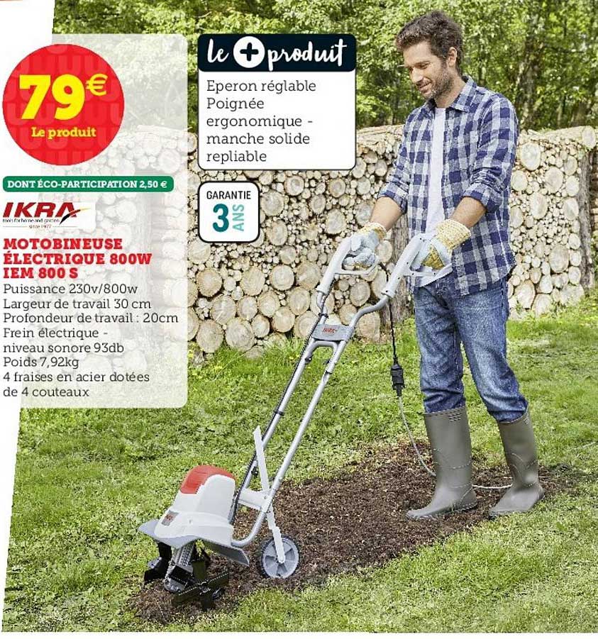 motobineuse électrique 800w iem 800 s ikra