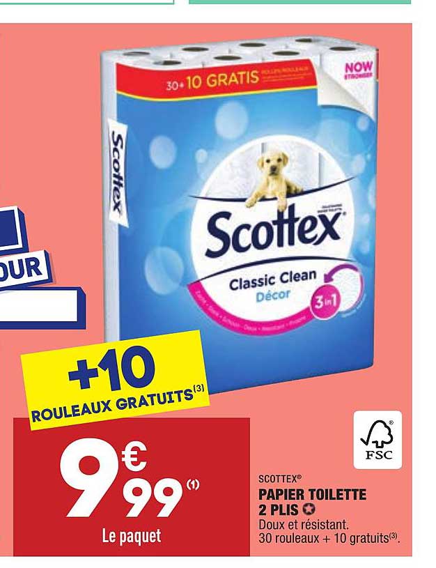 papier toilette 2 plis scottex