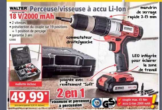 perceuse - visseuse à accu li-ion walter