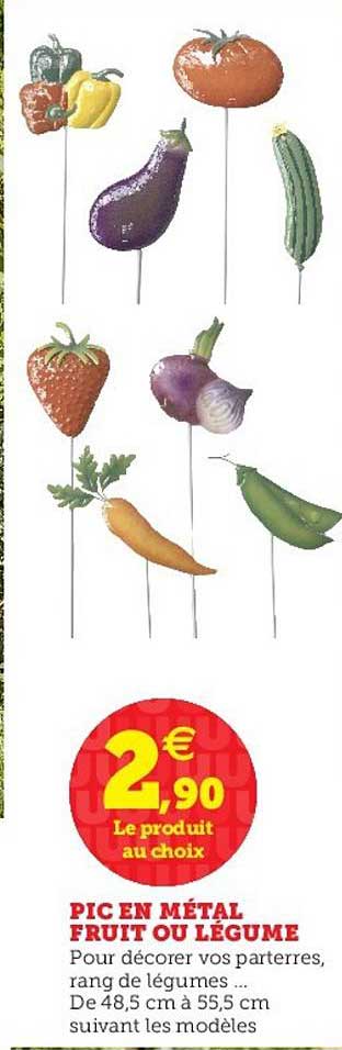 pic en métal fruit ou légume