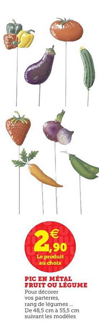 pic en métal fruit ou légume