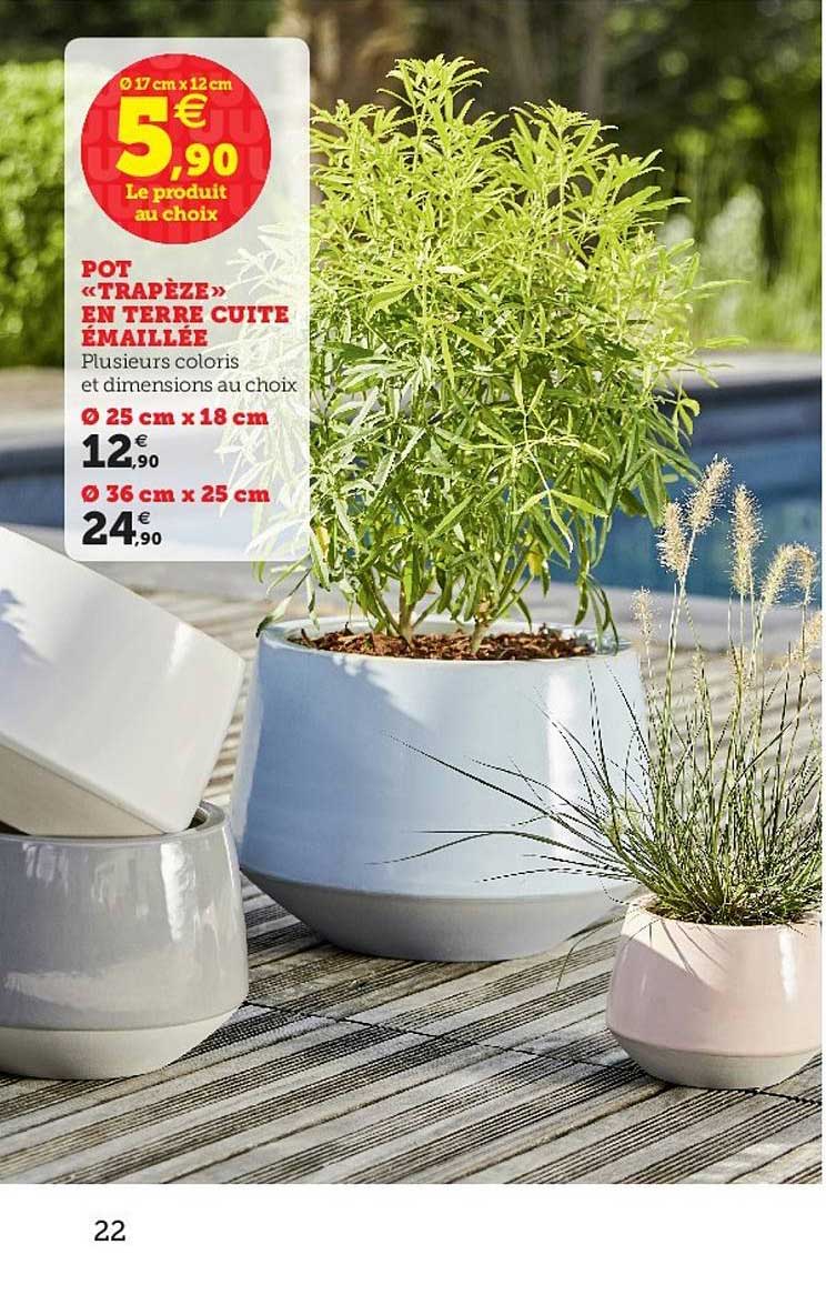 Pot Trapèze En Terre Cuite émaillée