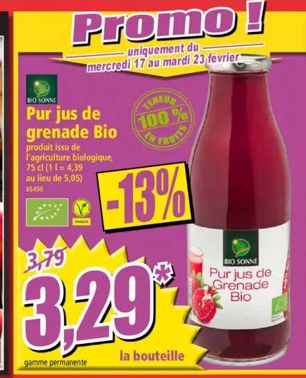pur jus de grenade bio bio sonne