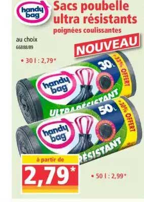 sacs poubelle ultra résistants handy bag