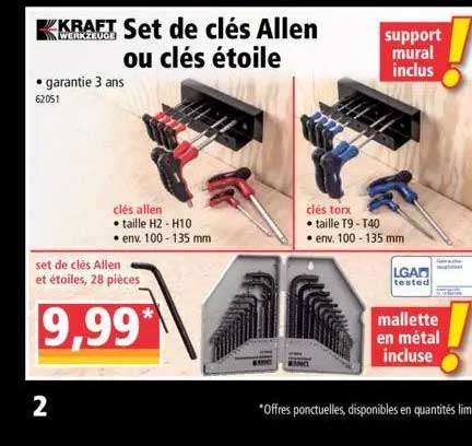 set de clés allen ou clés étoile kraft werkzeuge
