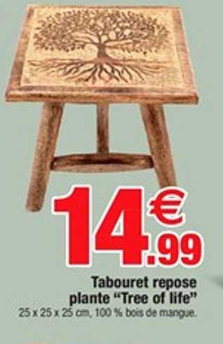 tabouret repose plante "tree of life"