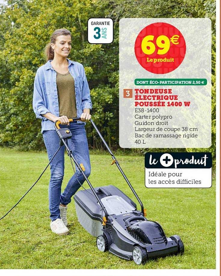 tondeuse électrique poussée 1400 w