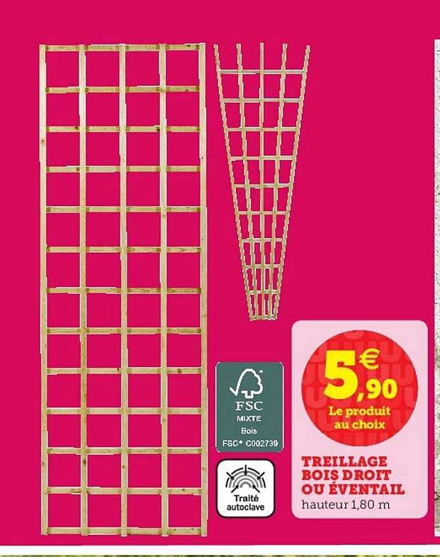 treillage bois droit ou éventail