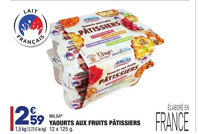 yaourts aux fruits pâtissiers milsa