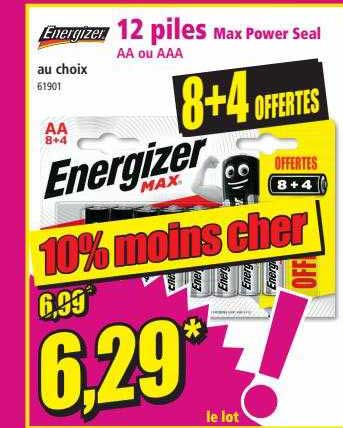12 piles max power seal aa ou aaa energizer