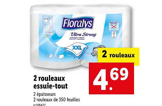 2 rouleaux essuie-tout floralys