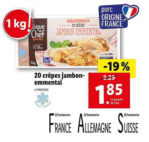 20 Crêpes Jambon-emmental Toque Du Chef