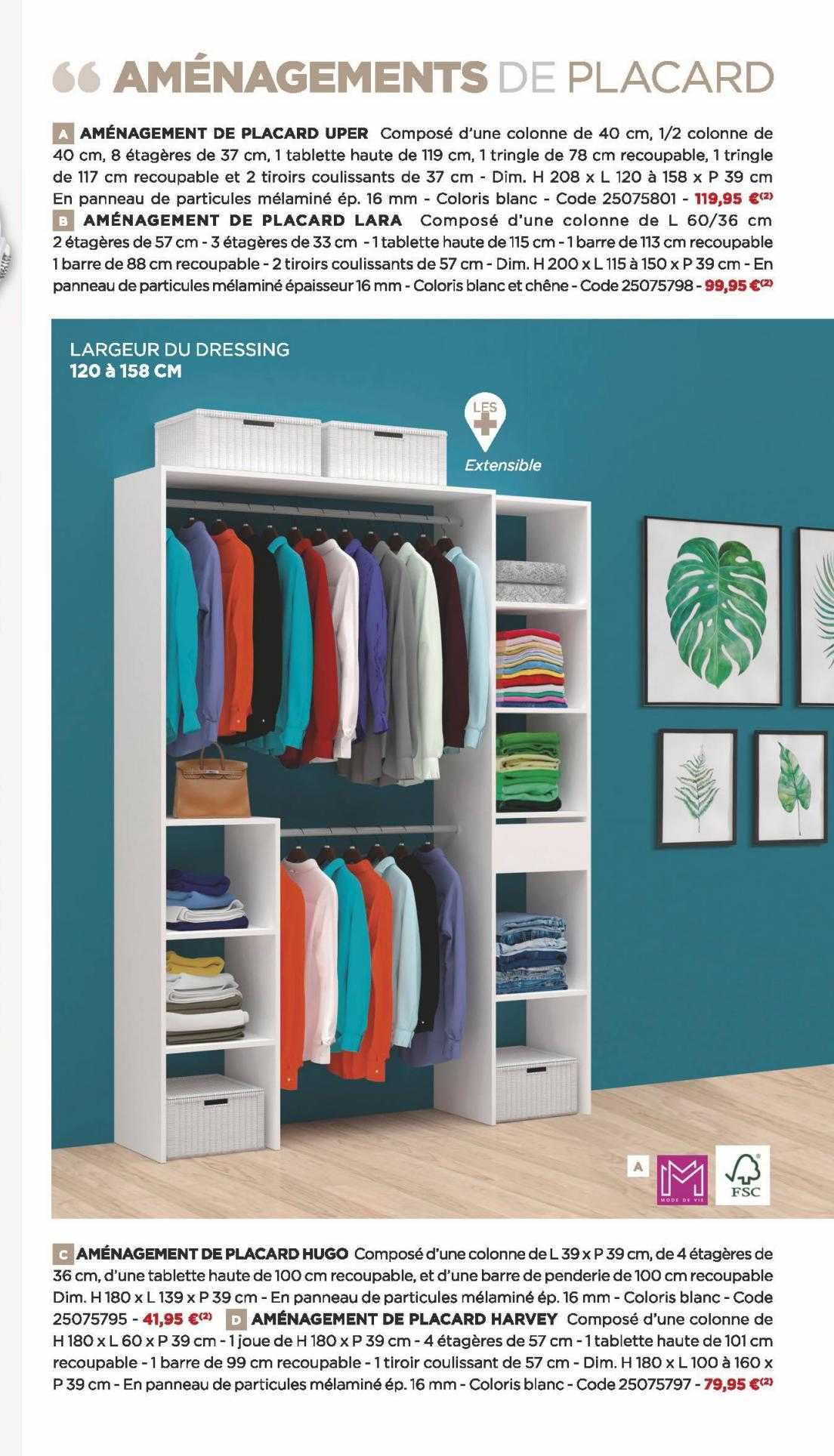 aménagement de placard uper, aménagement de placard lara, aménagement de placard hugo, aménagement de placard harmey