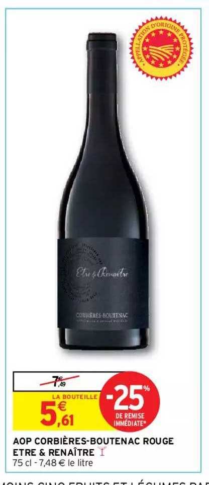 aop corbières-boutenac rouge être & renaître