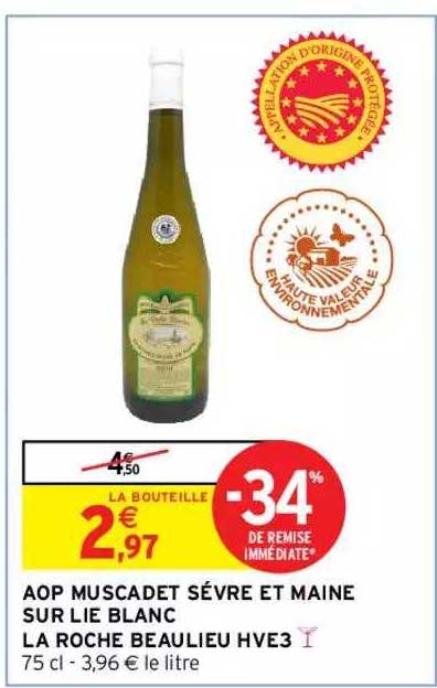 aop muscadet sèvre et maine sur lie blanc la roche beaulieu hve3