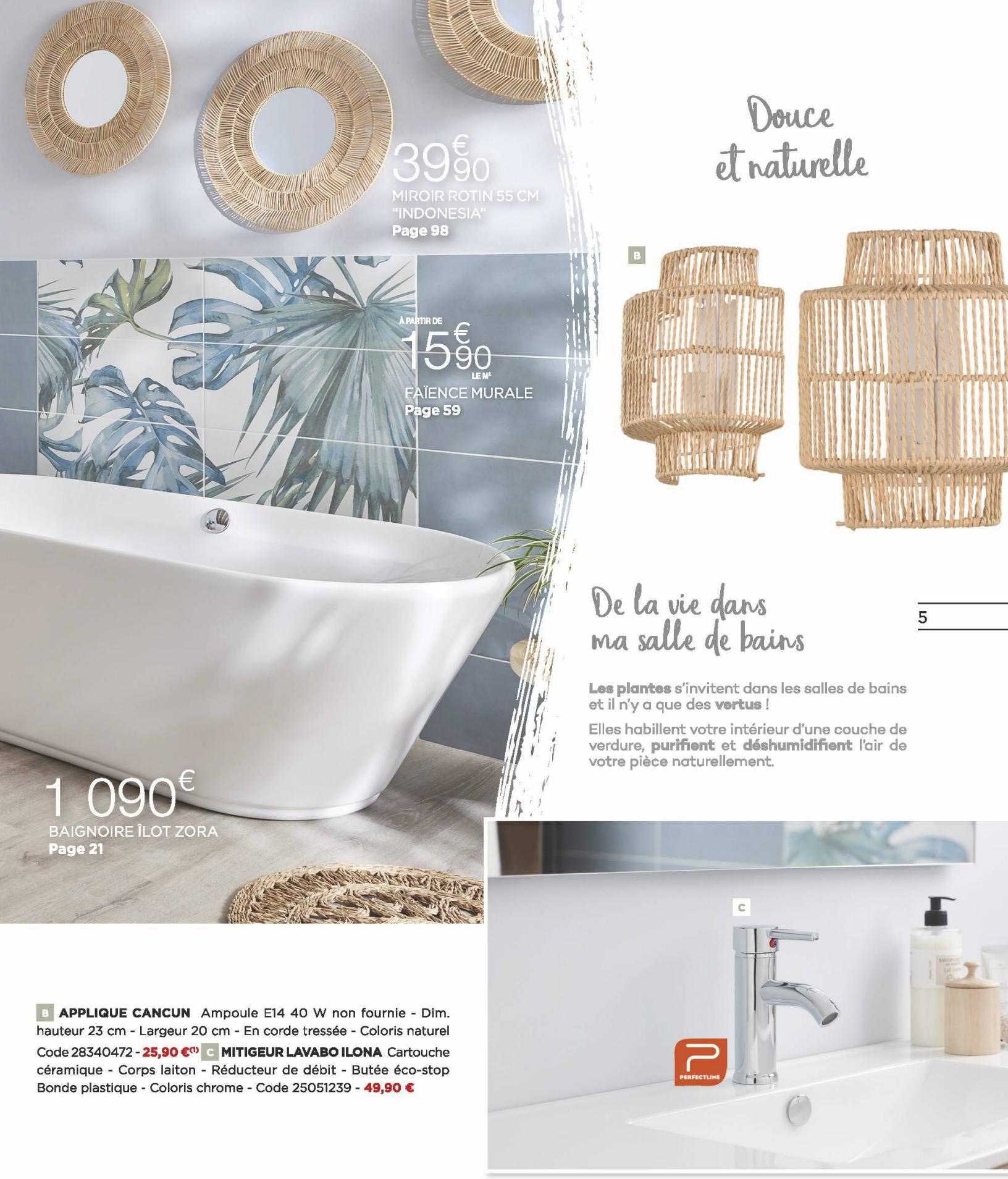 applique cancun, mitigeur lavabo ilona