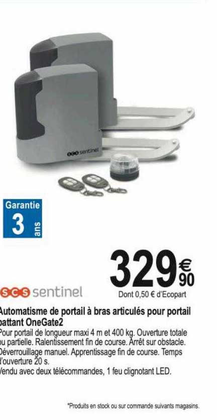 automatisme de portail à bras articulés pour portail battant oneGate2