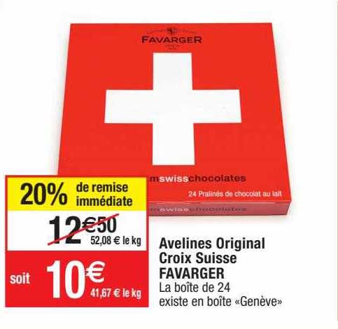 avelines original croix suisse favarger