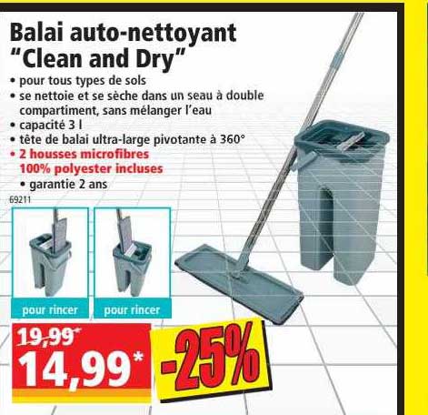 balai auto-nettoyant "clean and dry"