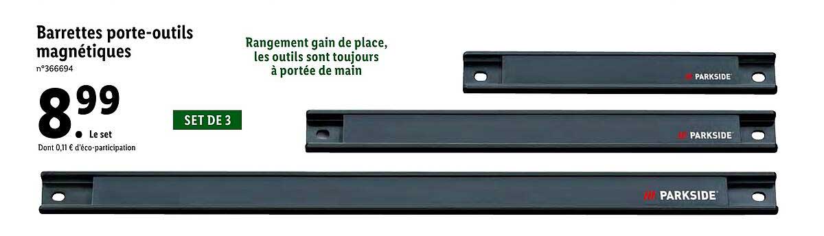 barrettes porte-outils magnétiques