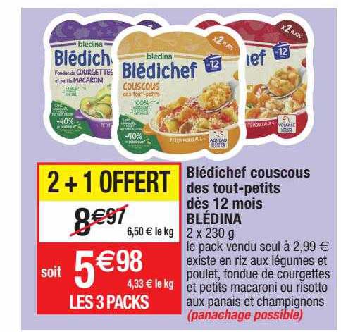 blédichef couscous des tout-petits dès 12 mois blédina