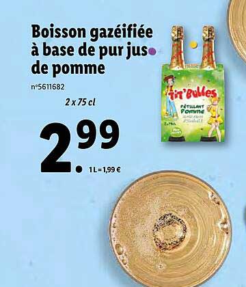 boisson gazéifiée à base de pur jus de pomme