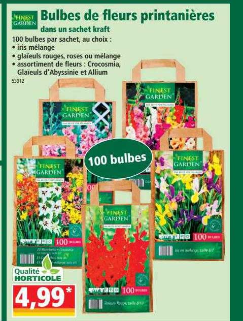 bulbes de fleurs printanières dans un sachet kraft finest garden