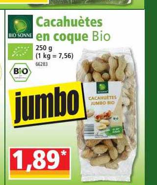 cacahuètes en coque bio sonne
