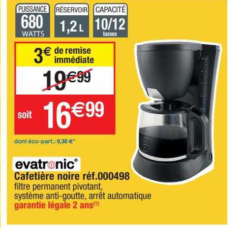 Cafetière Noire Evatronic