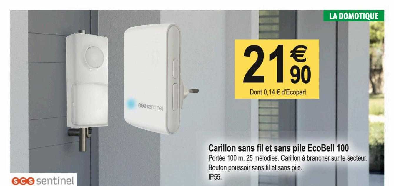 carillon sans fil et sans pile ecoBell 100 scs sentinel