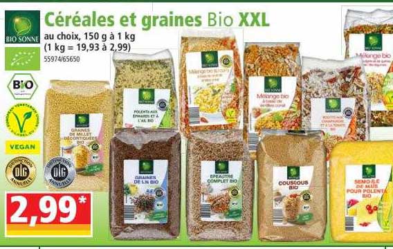 céréales et graines bio xxl bio sonne