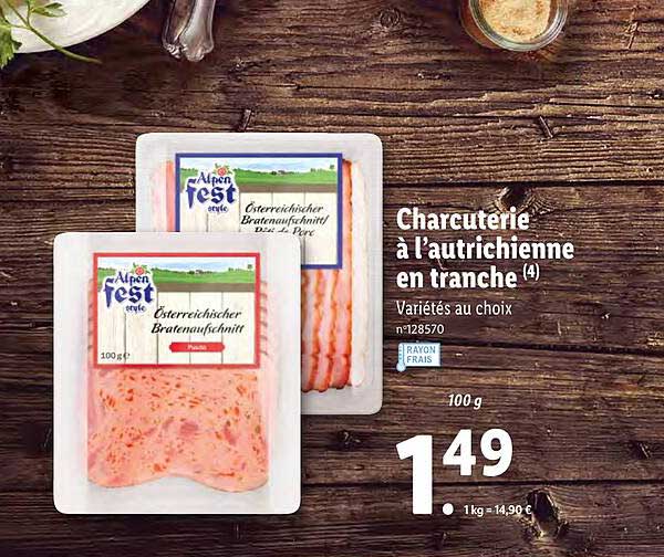 charcuterie à l'autrichienne en tranche alpen fest style