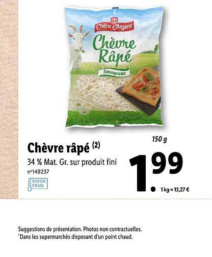 chèvre râpé chêne d'argent