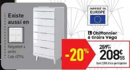 chiffonnier 6 tiroirs véga