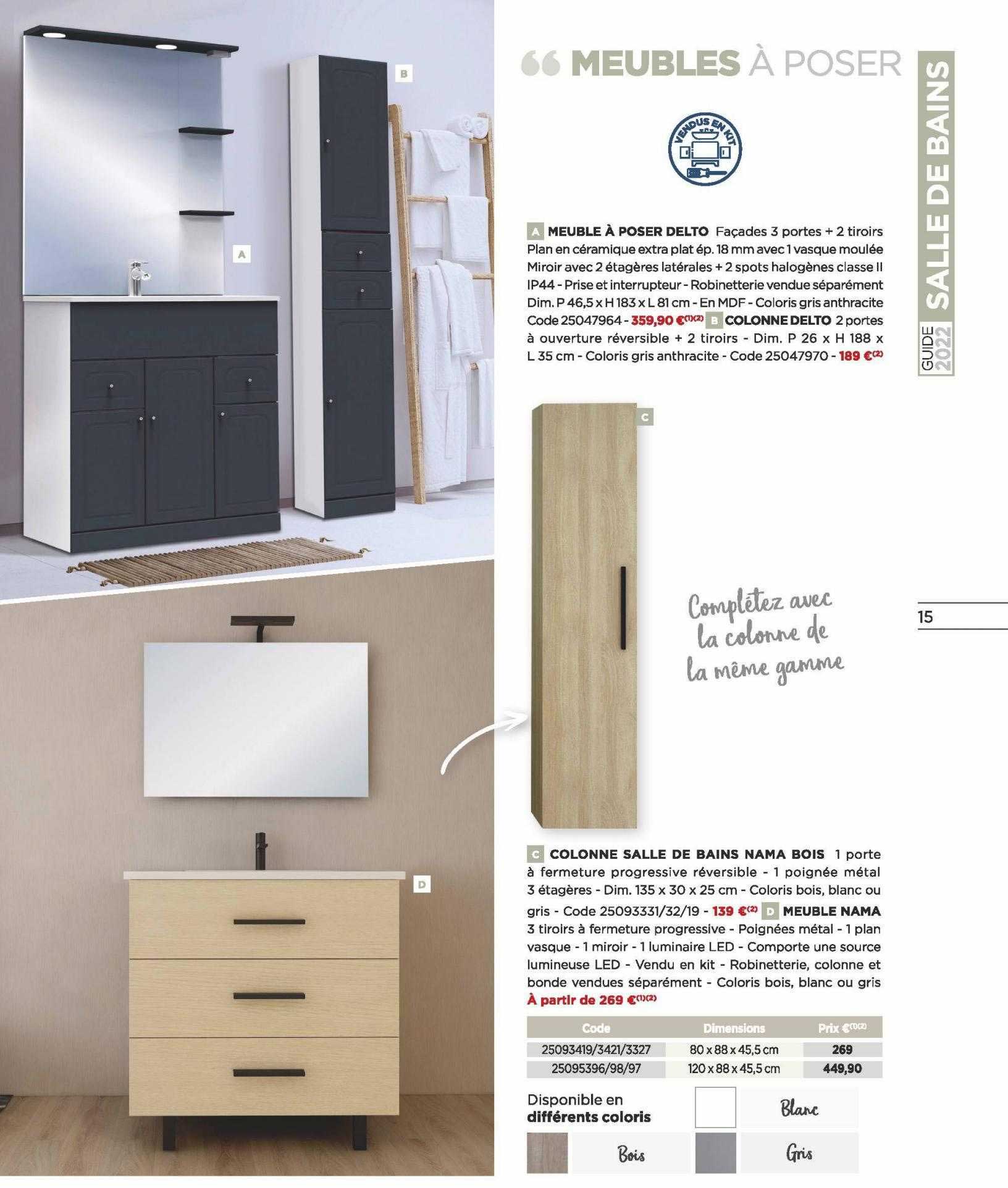 Colonne Salle De Bain Nama Bois, Meuble Nama