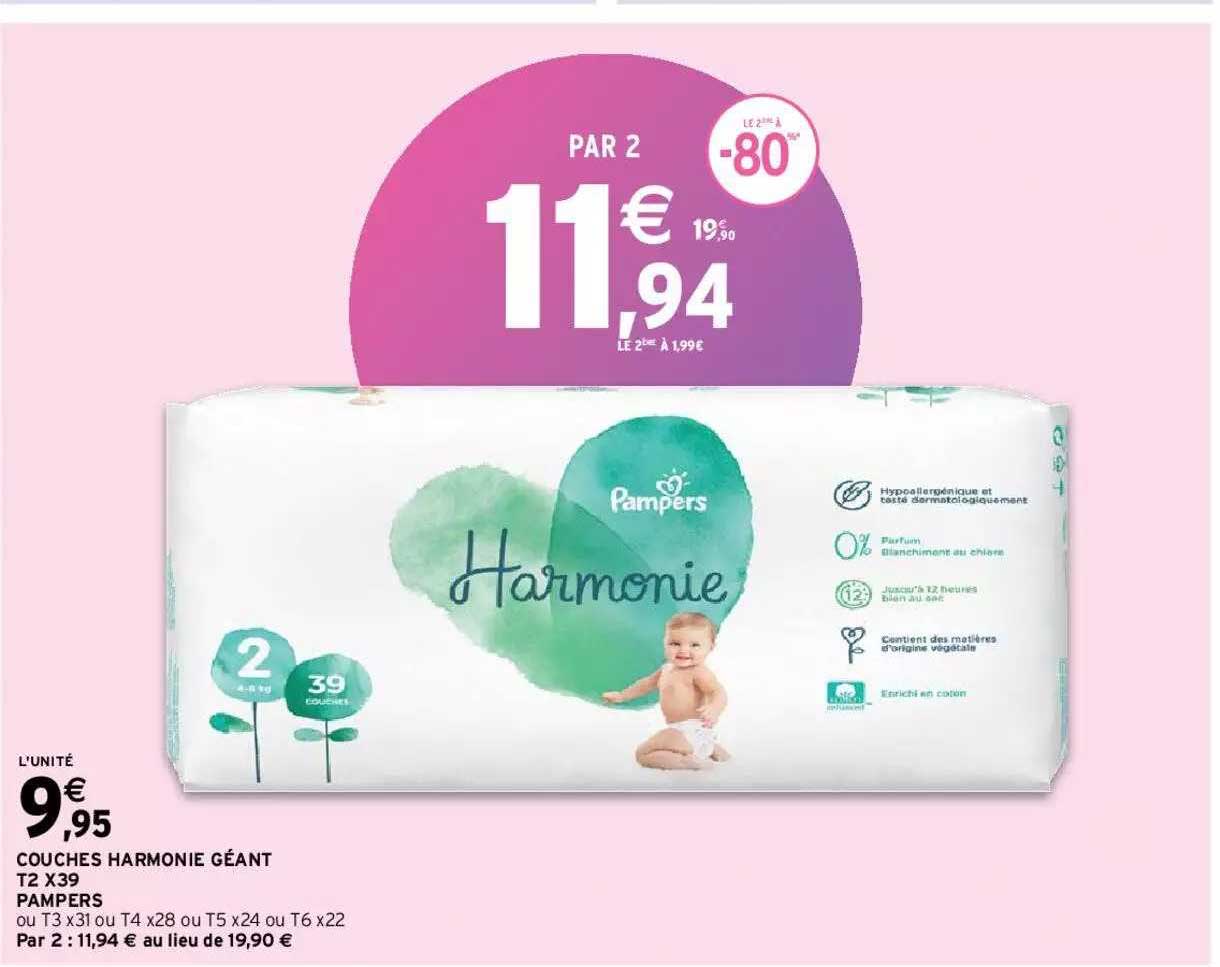 couches harmonie géant t2 x39 pampers