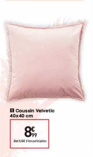coussin velvetic 40 x 40 cm