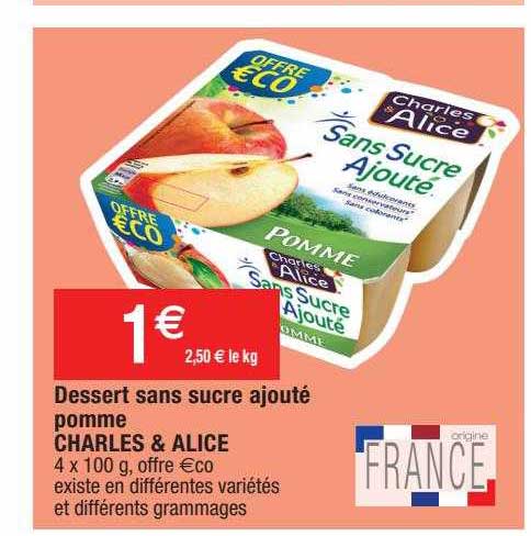 dessert sans sucres ajouté pomme charles & alice
