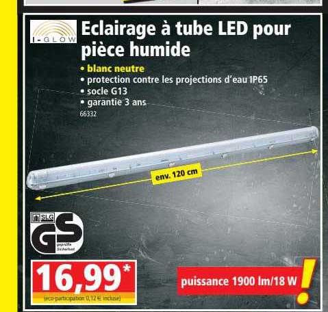 éclairage à tube led pour pièce humide i-glow