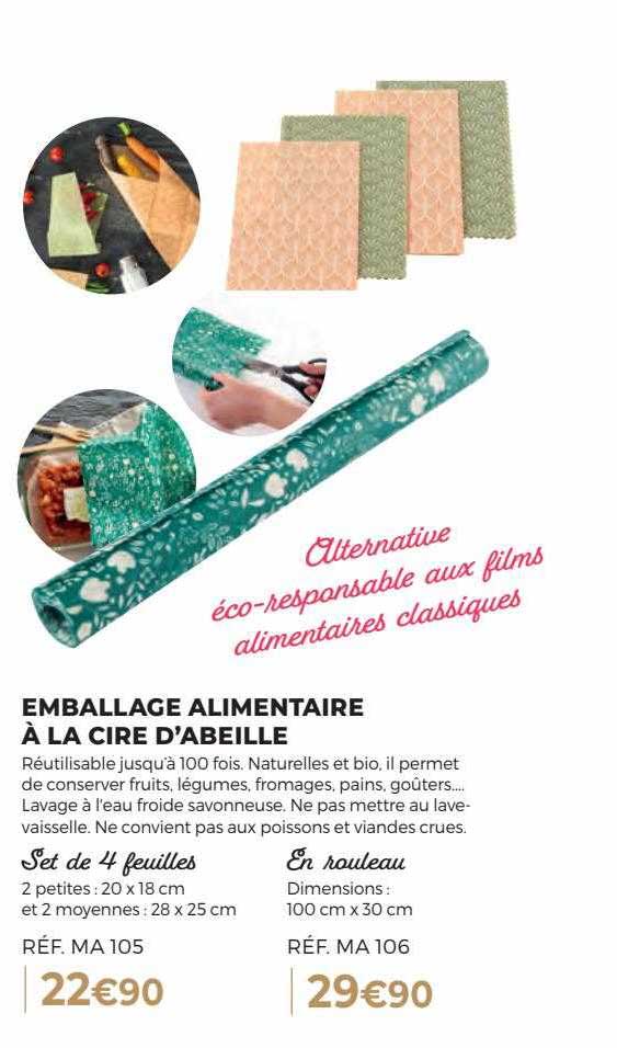 emballage alimentaire à la cire d'abeille