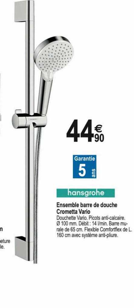ensemble barre de douche crometta vario hansgrohe