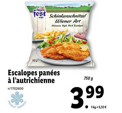 escalopes panées à l'autrichienne alpen fest style