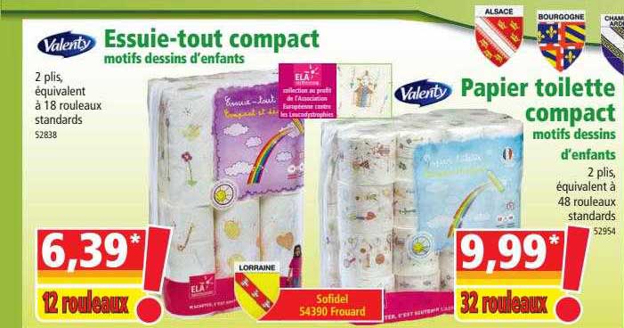 essuie-tout compact motifs dessins d'enfants valenty, papier toilette compact motifs dessins d'enfants valenty