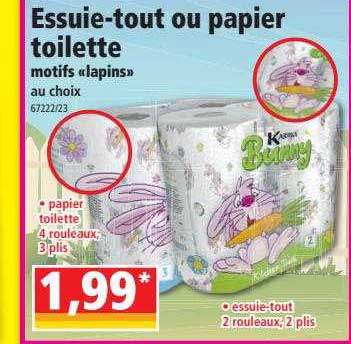 essuie-tout ou papier toilette motifs "lapins"