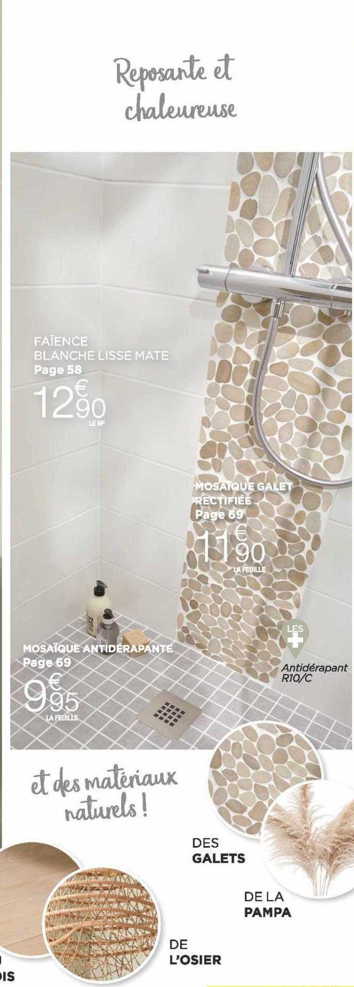 faïence planche lisse plate, mosaïque antidérapante