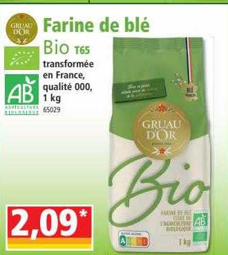 farine de blé bio t65 gruau d'or