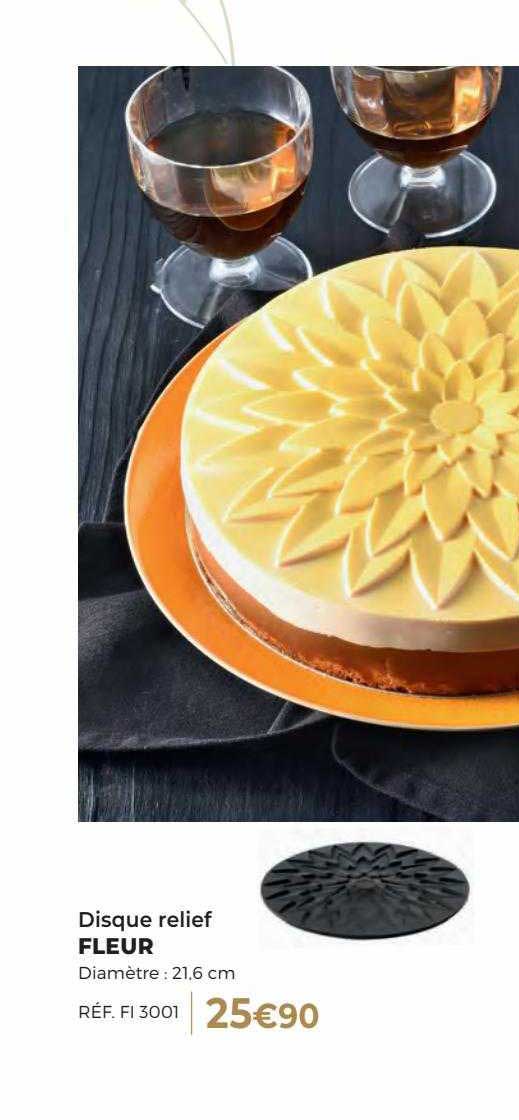 fleur disque relief
